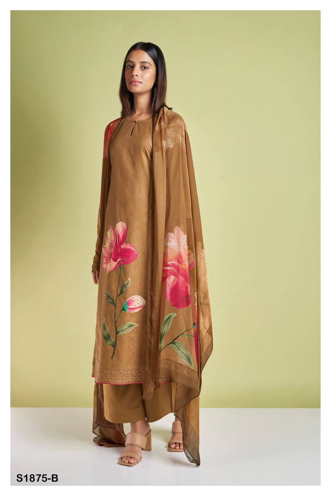 Barsana 1875 By Ganga Handwork With Printed Suits